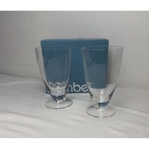 Nambe Skye Tall Crystal Tumblers Set Of 2 NIB